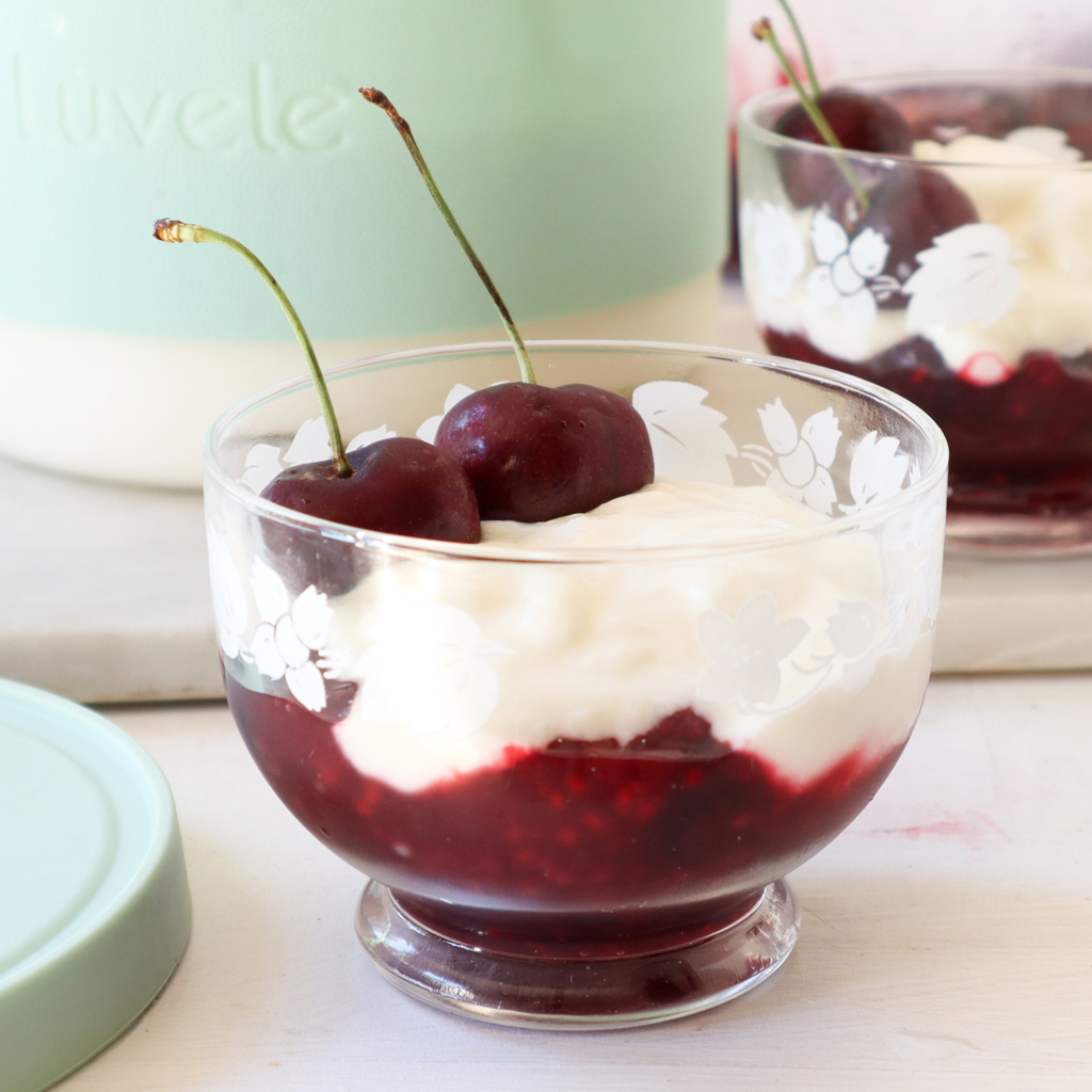 Mixed berry compote with homemade yogurt