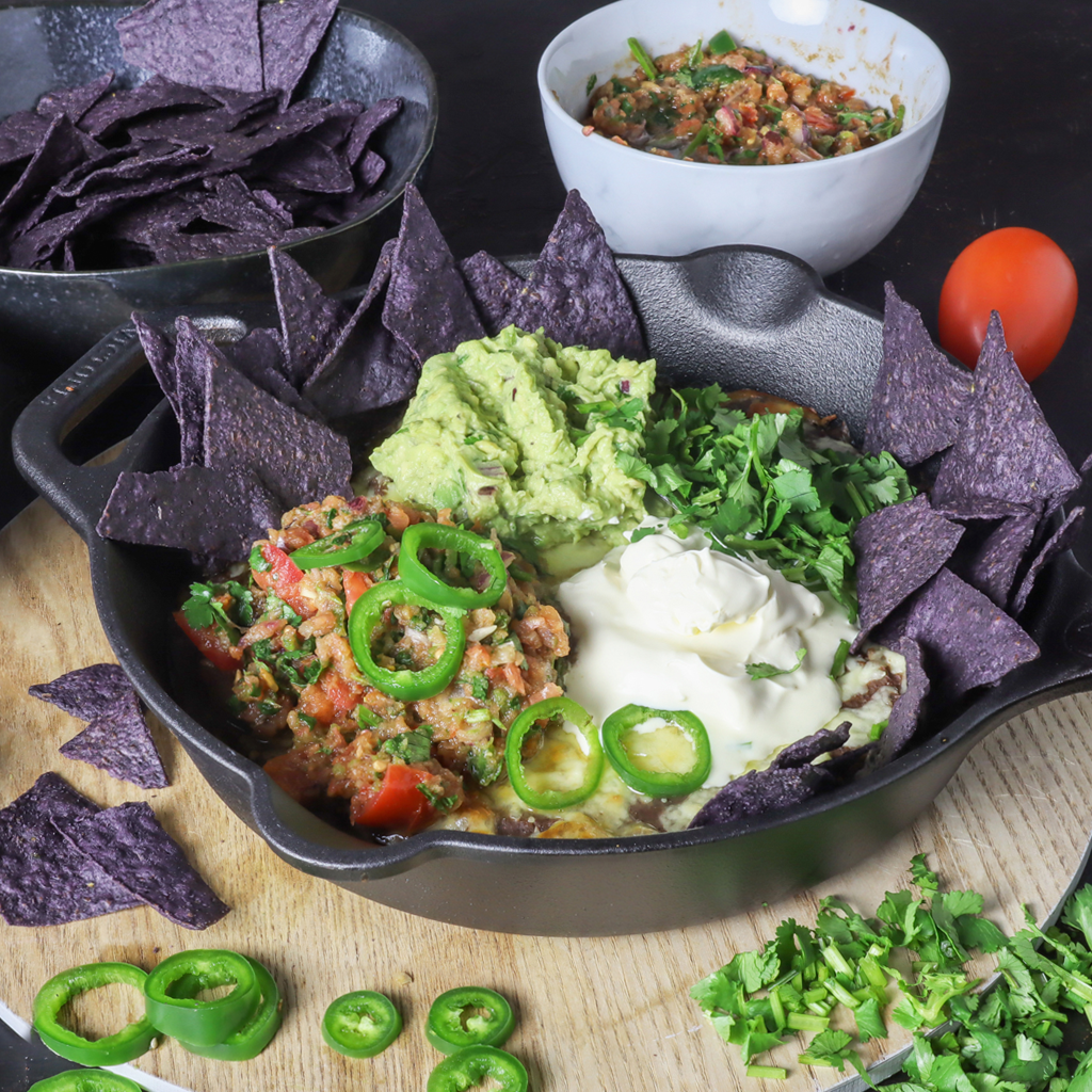 Black bean dip served two ways