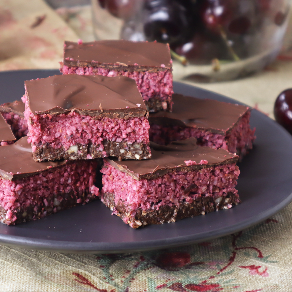 Blender Cherry Ripe slice (vegan & Paleo)