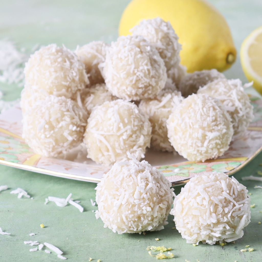 Lemon and coconut blender bliss balls