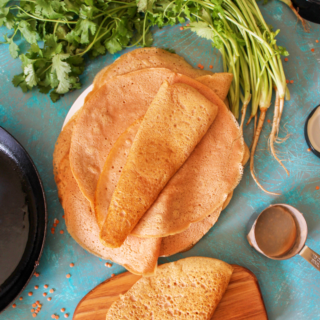 Gluten free red lentil tortilla wraps