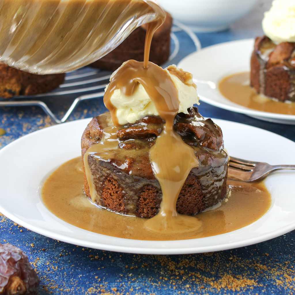 Paleo sticky date pudding with butterscotch sauce