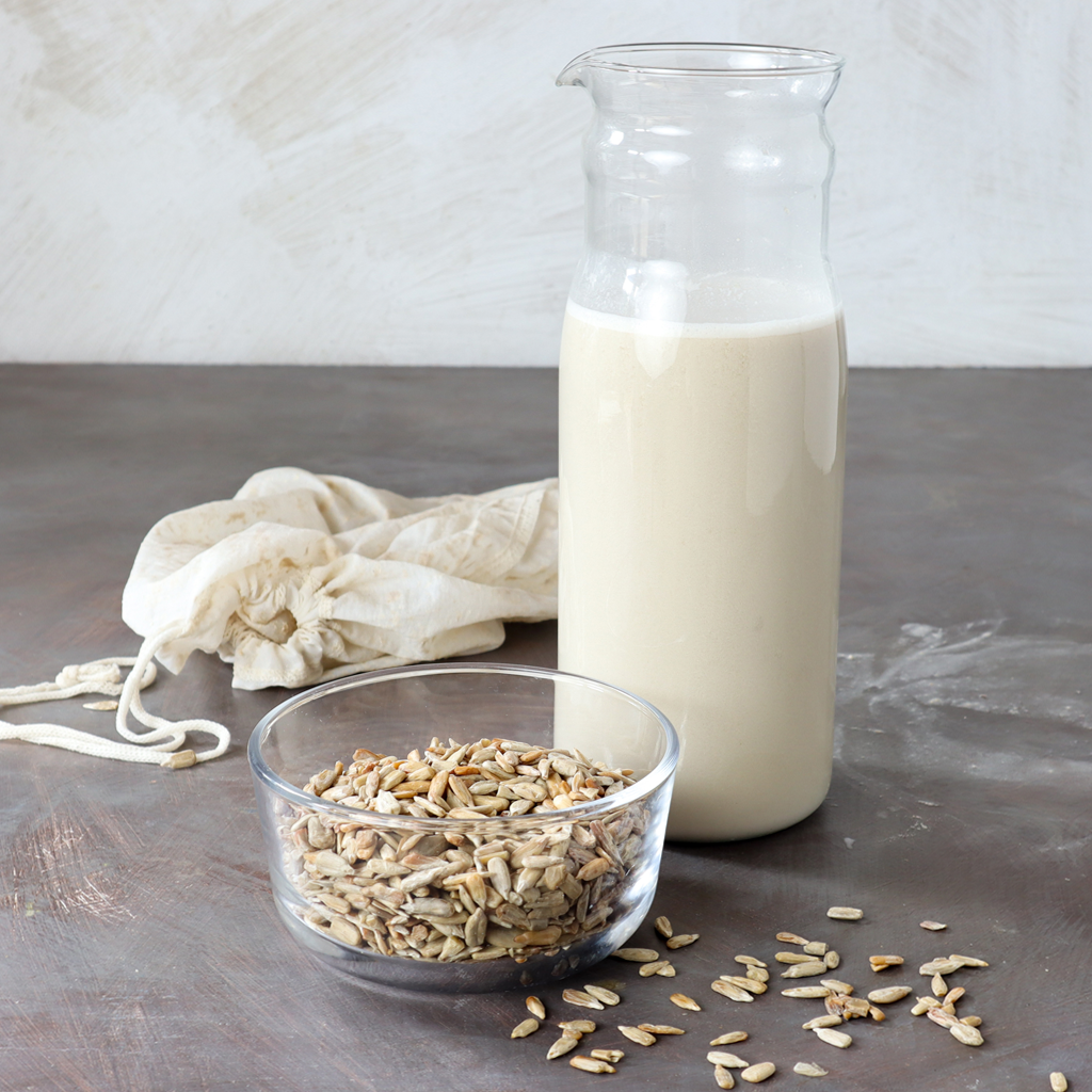 Homemade sunflower seed milk