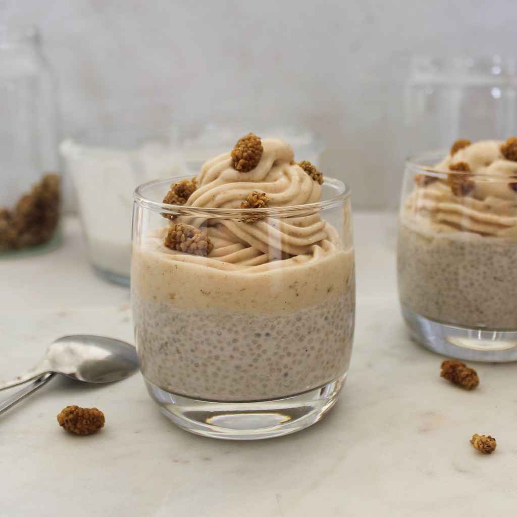 Vanilla chia pudding with banana nice cream