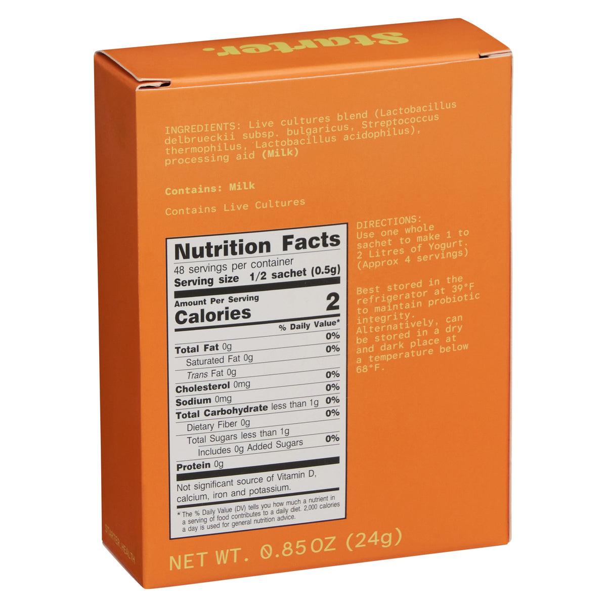 Traditional Yogurt Starter Culture - Includes Acidophilus - 12 sachets