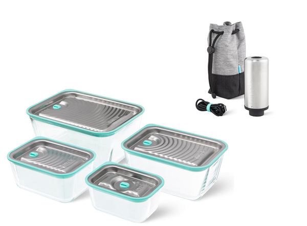 LUVELE FRESH VACUUM CONTAINER | FOUR PIECE SET WITH HAND PUMP